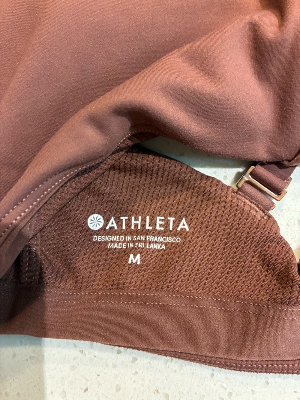 Athleta | Daily Empower Bra Front-Zip Sports Bra in Light Brown Medium - Picture 4 of 5